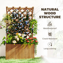Outsunny Wooden Planter with Trellis and Drainage Holes