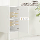 HOMCOM Tall Bathroom Cabinet with 3 Open Shelves Adjustable Shelf