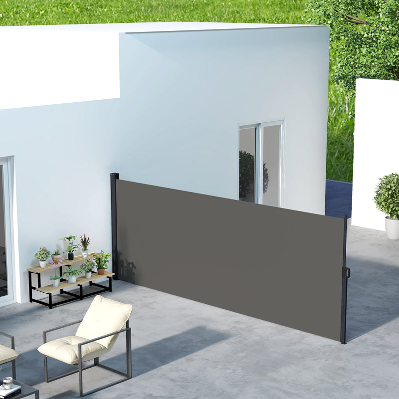 Outsunny Side Awning Retractable, Privacy Screen, 400x160cm
