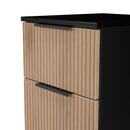 Alaska Ready Assembled 3 Drawer Bedside Cabinet in Slat Effect & Black