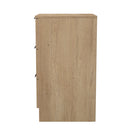 Alaska Ready Assembled 3 Drawer Bedside Cabinet in Slat Effect & Nebraska Oak