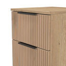 Alaska Ready Assembled 3 Drawer Bedside Cabinet in Slat Effect & Nebraska Oak