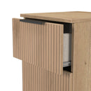 Alaska Ready Assembled 3 Drawer Bedside Cabinet in Slat Effect & Nebraska Oak