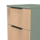 Alaska Ready Assembled 3 Drawer Bedside Cabinet in Slat Effect & Reed Green