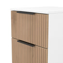 Java 3 Drawer Bedside in Slatted Effect / White - Ready Assembled
