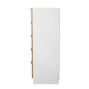 Java 5 Drawer Bedside in Slatted Effect / White - Ready Assembled