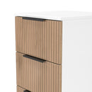 Java 5 Drawer Bedside in Slatted Effect / White - Ready Assembled