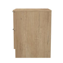 Alaska Ready Assembled 2 Drawer Bedside Cabinet in Slat Effect & Nebraska Oak