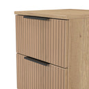 Alaska Ready Assembled 2 Drawer Bedside Cabinet in Slat Effect & Nebraska Oak
