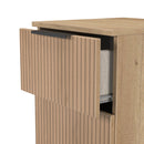 Alaska Ready Assembled 2 Drawer Bedside Cabinet in Slat Effect & Nebraska Oak