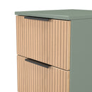 Alaska Ready Assembled 2 Drawer Bedside Cabinet in Slat Effect & Reed Green