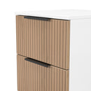 Java 2 Drawer Bedside in Slatted Effect / White - Ready Assembled