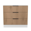 Java 3 Drawer Chest in Slatted Effect / White - Ready Assembled
