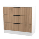 Java 3 Drawer Chest in Slatted Effect / White - Ready Assembled