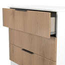 Java 3 Drawer Chest in Slatted Effect / White - Ready Assembled