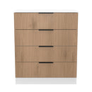 Java 4 Drawer Chest in Slatted Effect / White - Ready Assembled