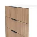 Java 4 Drawer Chest in Slatted Effect / White - Ready Assembled