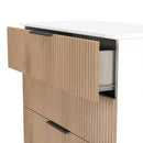 Java 4 Drawer Chest in Slatted Effect / White - Ready Assembled