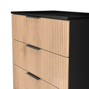 Alaska Ready Assembled 5 Drawer Chest in Slat Effect & Black