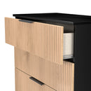 Alaska Ready Assembled 5 Drawer Chest in Slat Effect & Black