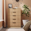 Alaska Ready Assembled 5 Drawer Chest in Slat Effect & Nebraska Oak