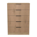 Alaska Ready Assembled 5 Drawer Chest in Slat Effect & Nebraska Oak