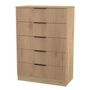 Alaska Ready Assembled 5 Drawer Chest in Slat Effect & Nebraska Oak