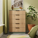 Alaska Ready Assembled 5 Drawer Chest in Slat Effect & Reed Green