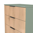 Alaska Ready Assembled 5 Drawer Chest in Slat Effect & Reed Green
