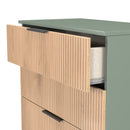 Alaska Ready Assembled 5 Drawer Chest in Slat Effect & Reed Green
