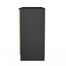 Alaska Ready Assembled 6 Drawer Wide Chest in Slat Effect & Black