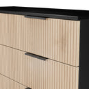 Alaska Ready Assembled 6 Drawer Wide Chest in Slat Effect & Black
