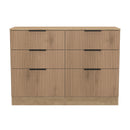 Alaska Ready Assembled 6 Drawer Wide Chest in Slat Effect & Nebraska Oak