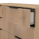 Alaska Ready Assembled 6 Drawer Wide Chest in Slat Effect & Nebraska Oak