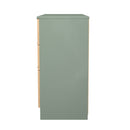 Alaska Ready Assembled 6 Drawer Wide Chest in Slat Effect & Reed Green