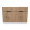 Java 6 Drawer Midi Chest in Slatted Effect / White - Ready Assembled