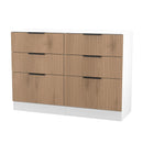 Java 6 Drawer Midi Chest in Slatted Effect / White - Ready Assembled