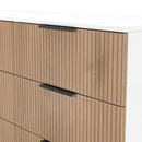 Java 6 Drawer Midi Chest in Slatted Effect / White - Ready Assembled