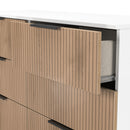 Java 6 Drawer Midi Chest in Slatted Effect / White - Ready Assembled