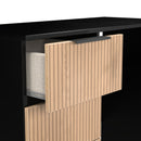 Alaska Ready Assembled Vanity in Slat Effect & Black
