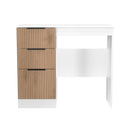 Java Vanity Desk in Slatted Effect / White - Ready Assembled