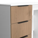 Java Vanity Desk in Slatted Effect / White - Ready Assembled