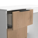 Java Vanity Desk in Slatted Effect / White - Ready Assembled