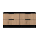 Alaska Ready Assembled 4 Drawer Bed Box in Slat Effect & Black