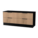 Alaska Ready Assembled 4 Drawer Bed Box in Slat Effect & Black
