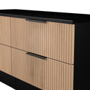 Alaska Ready Assembled 4 Drawer Bed Box in Slat Effect & Black