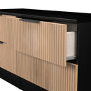 Alaska Ready Assembled 4 Drawer Bed Box in Slat Effect & Black