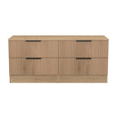 Alaska Ready Assembled 4 Drawer Bed Box in Slat Effect & Nebraska Oak
