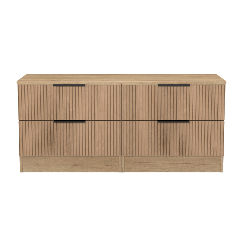 Alaska Ready Assembled 4 Drawer Bed Box in Slat Effect & Nebraska Oak