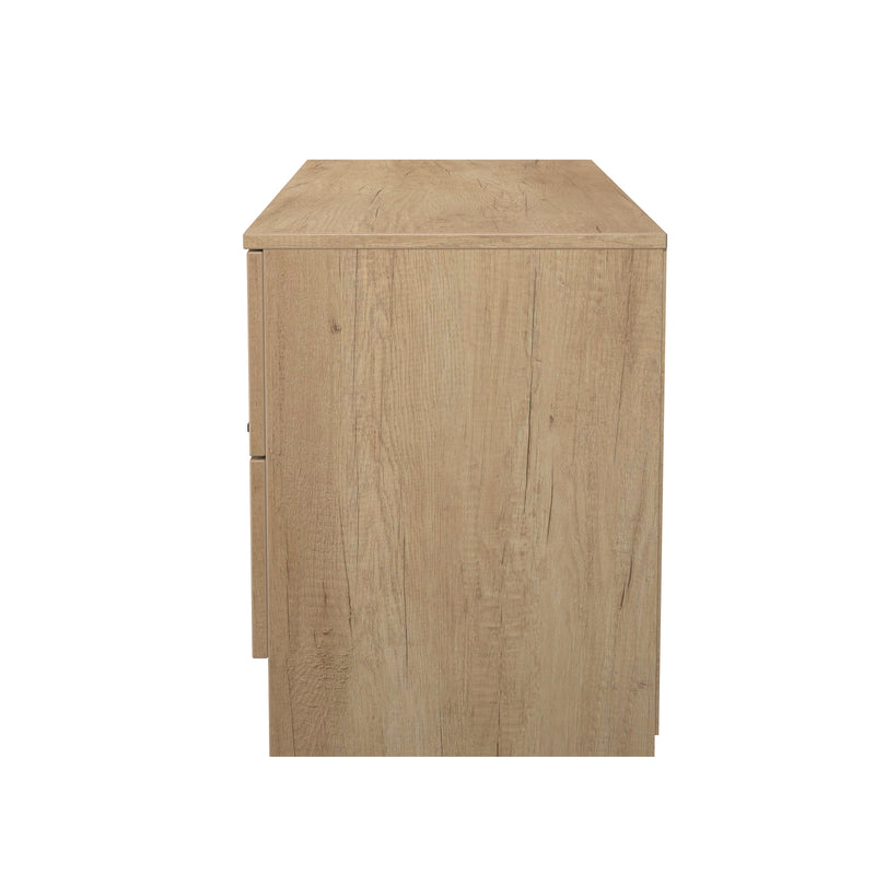 Alaska Ready Assembled 4 Drawer Bed Box in Slat Effect & Nebraska Oak